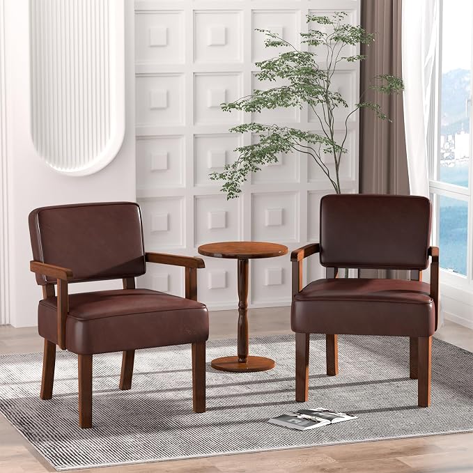 FAGAGA Accent Chair, PU Leather Living Room Chairs Oversize - Image 7