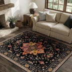 RELEANY Washable Area Rug, Water Repellent, Pet Friendly, Vintage Floral Boho - Image 3