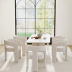 RIVOVA Modern Barrel Dining Chair, Velvet Upholstered Accent Side Chair - Image 3