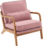 Bonnlo Pink Accent Chairs Set of 2, Upholstered Mid Century Modern Lounge - Image 9