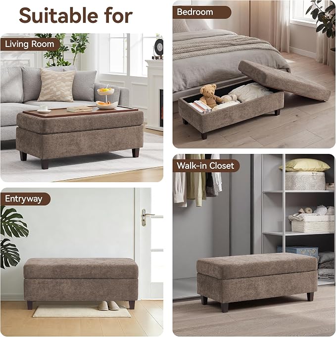 45 Inch Large Storage Ottoman Bench - Image 7