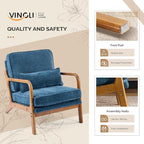VINGLI Chenille Mid-Century Modern Accent Chair, Cute Reading Arm Chair - Image 5