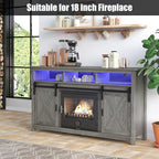 LED Farmhouse TV Stand for 65 inch TVs, Rustic Entertainment Center TV Cabinet - Image 6