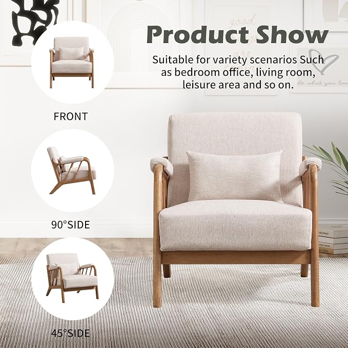 INZOY Mid Century Modern Accent Chair - Image 8