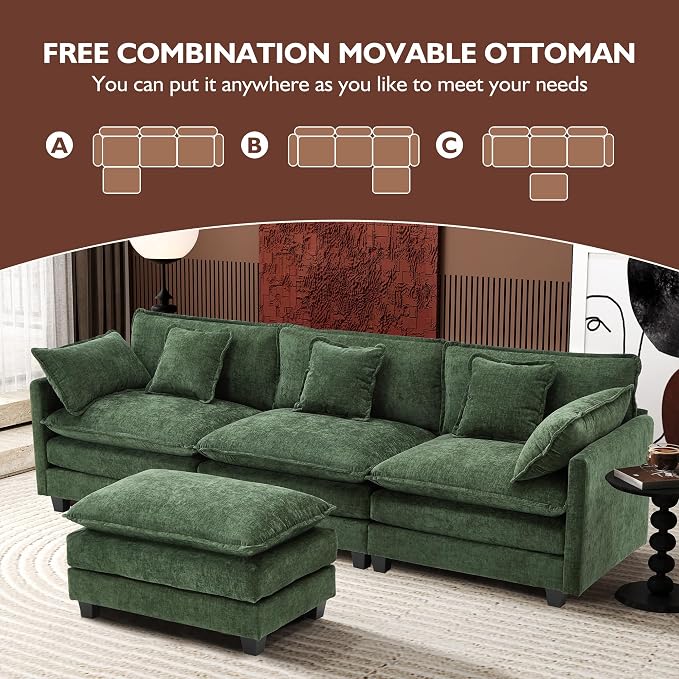 Ihanherry 111.4" L Shaped Modern Sofa Modular Sectional Cloud Couch - Image 6