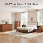 Solid Wood Dresser for Bedroom, Natural Solid Wood 6 Drawer Dresser, 55.2" Wide - Image 9