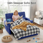 54'' Sleeper Sofa Bed, Convertible Pull Out Couch Futon - Image 3