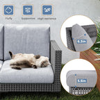 Jocoevol 5 Pieces Outdoor Patio Conversation Set – Rattan L-Shaped Corner Sofa - Image 7