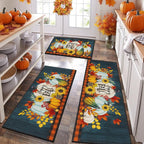 HEBE Fall Kitchen Rugs Set of 3, Washable Pumpkin Kitchen Mats by HEBE