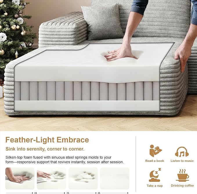 AUGOP 108" Sectional Couches for Living Room Modern Modular Sofa - Image 4
