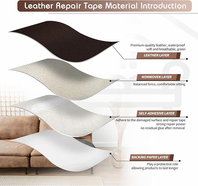 KING MOUNTAIN Leather Repair Patch, 4 x 63 Inches self Adhesive Leather Repair - Image 3