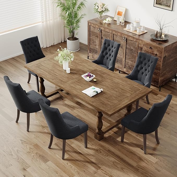 COLAMY Fabric Side Dining Chairs Set of 4, Wingback Upholstered Dining Room - Image 7
