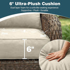 Patio Furniture Set, High Back Swivel Chairs, Weather Resistant Olefin Fabric - Image 2