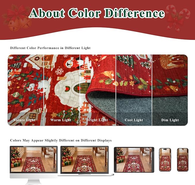 Christmas Runner Rug 2x5 for Hallway - Image 6