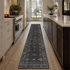 Schweek 2x10 Kitchen Runner Rug Washable Non Slip Hallway Runners Black | - Image 3