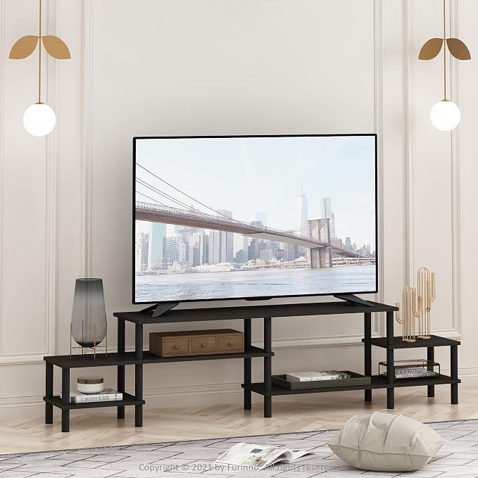 Furinno BESI TV Stand, No Tools Assembly Industrial Style Entertainment Center - Image 6