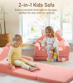 little dove Extra Wide Soft Toddler Couch Fold Out, Comfy Toddler Chair - Image 3