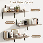Fun Memories Floating Shelves for Wall, 12 Inch Deep Floating Shelves Set of 2 - Image 6