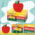Pinkunn 4 Pcs Back to School Table Decorations, Wooden Apple Centerpiece Stacks - Image 4