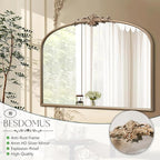 Besdomus Arched Vintage Gold Mirror: 40"x29" French Large Champagne Gold - Image 7