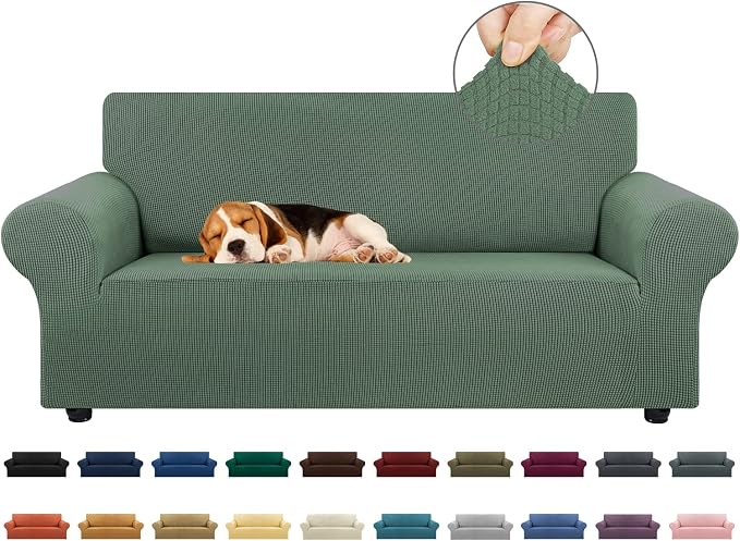 Loveseat Couch Cover, 2 Cushion Couch Slipcover, Elastic Bottom by KEKUOU