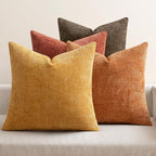 MIULEE Decorative Chenille Fall Pillow Covers Orange Brown 18x18 Pack of 4 | by MIULEE
