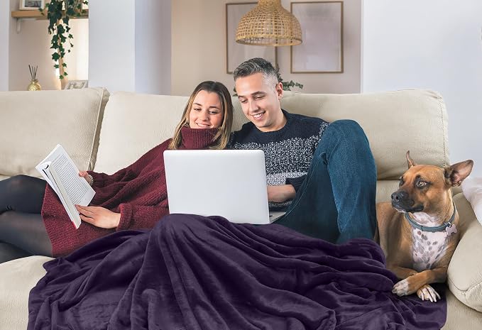 Utopia Bedding Ultra Soft Fleece Bed Blanket Full Size Purple | Microfiber - Image 5