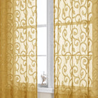 Furman Gold Sheer Curtains 63 inch Length by OWENIE
