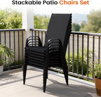 JEAREY Patio Dining Chairs Set of 4, Outdoor Stackable Dining Furniture Set - Image 7