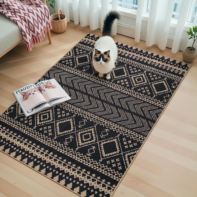 Lahome Boho Western Balcony Rug, Western Geometric Print Front Door Carpet - Image 8