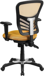 Flash Furniture Nicholas Mid-Back Yellow-Orange Mesh Multifunction Executive - Image 4