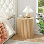 AVZEAR Small Round Side Table Fluted Night Stand Set of 2, Modern Boho End Table - Image 3