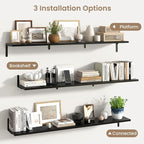 Fun Memories Deep Floating Shelves, 55W x 8D Floating Shelves Set of 2 - Image 5