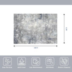 8x10 Washable Living Room Rug – Modern Neutral Abstract Large Area Rug - Image 2