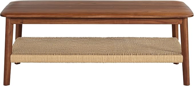 Alaterre Furniture Calais 48 Inch Rectangular Solid Wood Coffee Table - Image 7