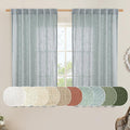 Semi Sheer Linen Curtains 54 Inch Length 2 Panels, 52 x 54 Inch | Greyish Blue by LAMIT