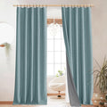 NICETOWN Skylark Blue Living Room Completely Shaded Linen Textured Draperies by NICETOWN