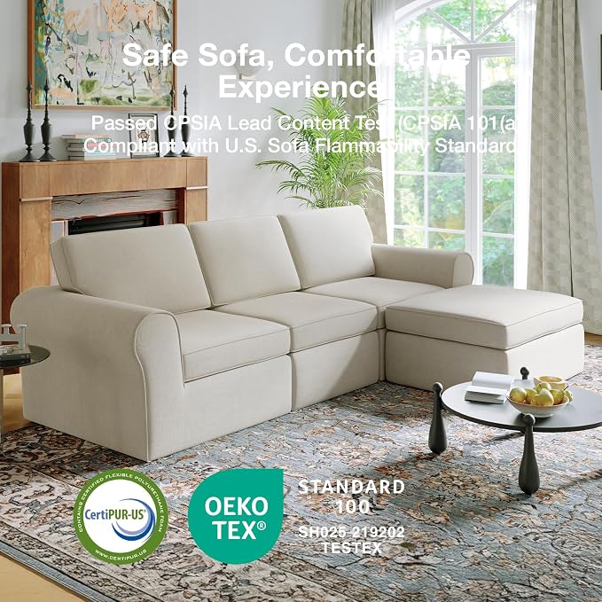Novilla 108" Modular Sectional Sofa, Modular Sectional Couches - Image 22