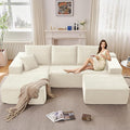 107" Comfy U-Shaped Sectional Modern Boneless Corduroy Couch by ODUWA