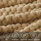 BEDELITE Camel Twin Blanket for Couch, Soft Cozy Gifts for Women, 60 * 80 | 3D - Image 2
