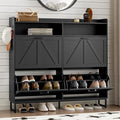 BORNOON Shoe Cabinet with 4 Flip Drawers Narrow Shoe Storage Cabinet Organizer by BORNOON