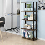 Furinno TURN-N-TUBE Storage Shelves, 5-Tier Book Shelf, Corner Shelf, Toolless - Image 2