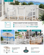 SERWALL 5 Pieces Adirondack Bar Chairs Set, HDPE Adirondack Barstools Chairs - Image 8