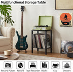 LELELINKY 2-Tier Bamboo Record Player Stand Set of 2 - Image 5