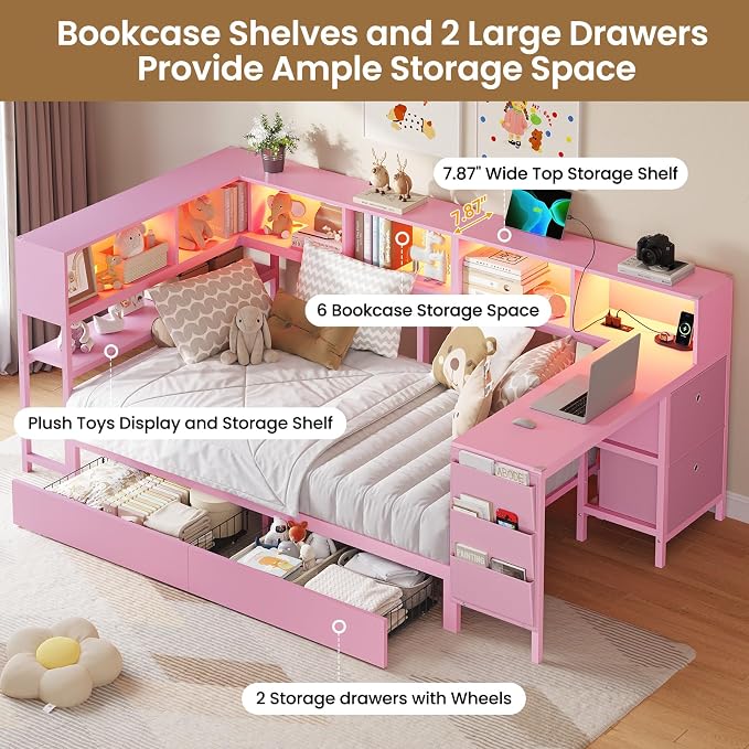 DICTAC Corner Twin Bed Frame - Image 7