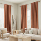 Terracotta 100% Blackout Curtains 96 Inch Length 2 Panels Set Fall Curtains - Image 8