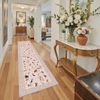 Pink Floral Hallway Runner Rug 2x10 - Image 3