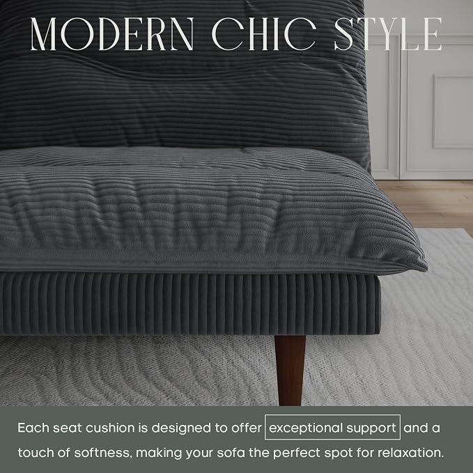 DreamDashio Futon Sofa Bed, 69 inch Futon Couch - Image 7