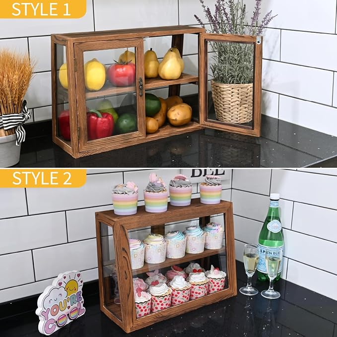 MOOCA Wood and Glass Display Case, Double Door - Image 5