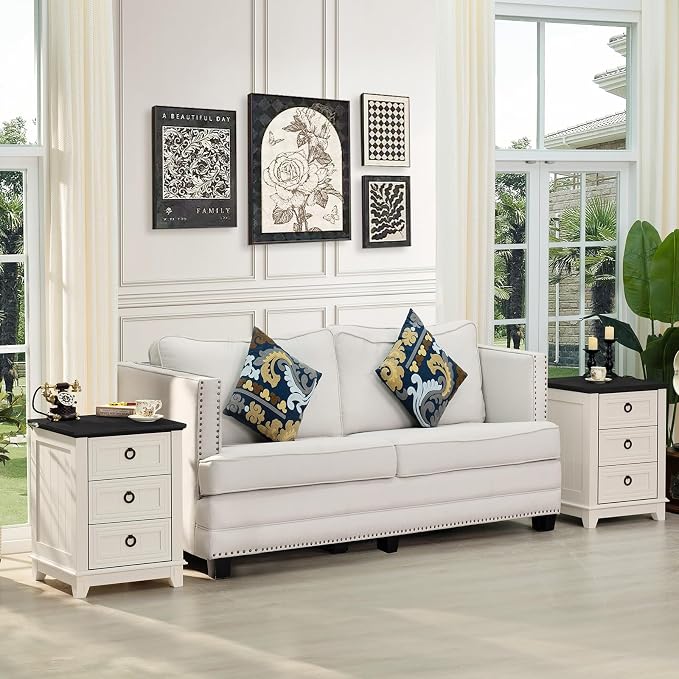 Joaxswe Farmhouse Night Stand Set of 2, Dresser - Image 2